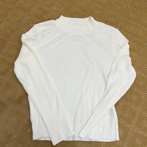 Sweaters | Ivory Ribbed Mock Turtleneck Top | Poshmark